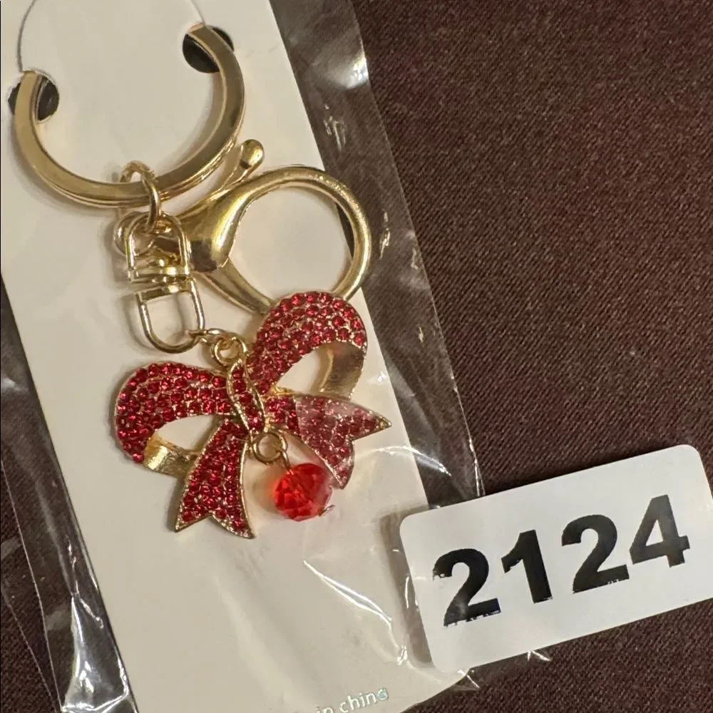 2124 Rhinestone Bow Key Ring, Bag Charm